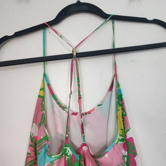 Lilly Pulitzer Pink White green Blue Floral Silk Maisy Mini Dress Luau Event Coc - Picture 7 of 10